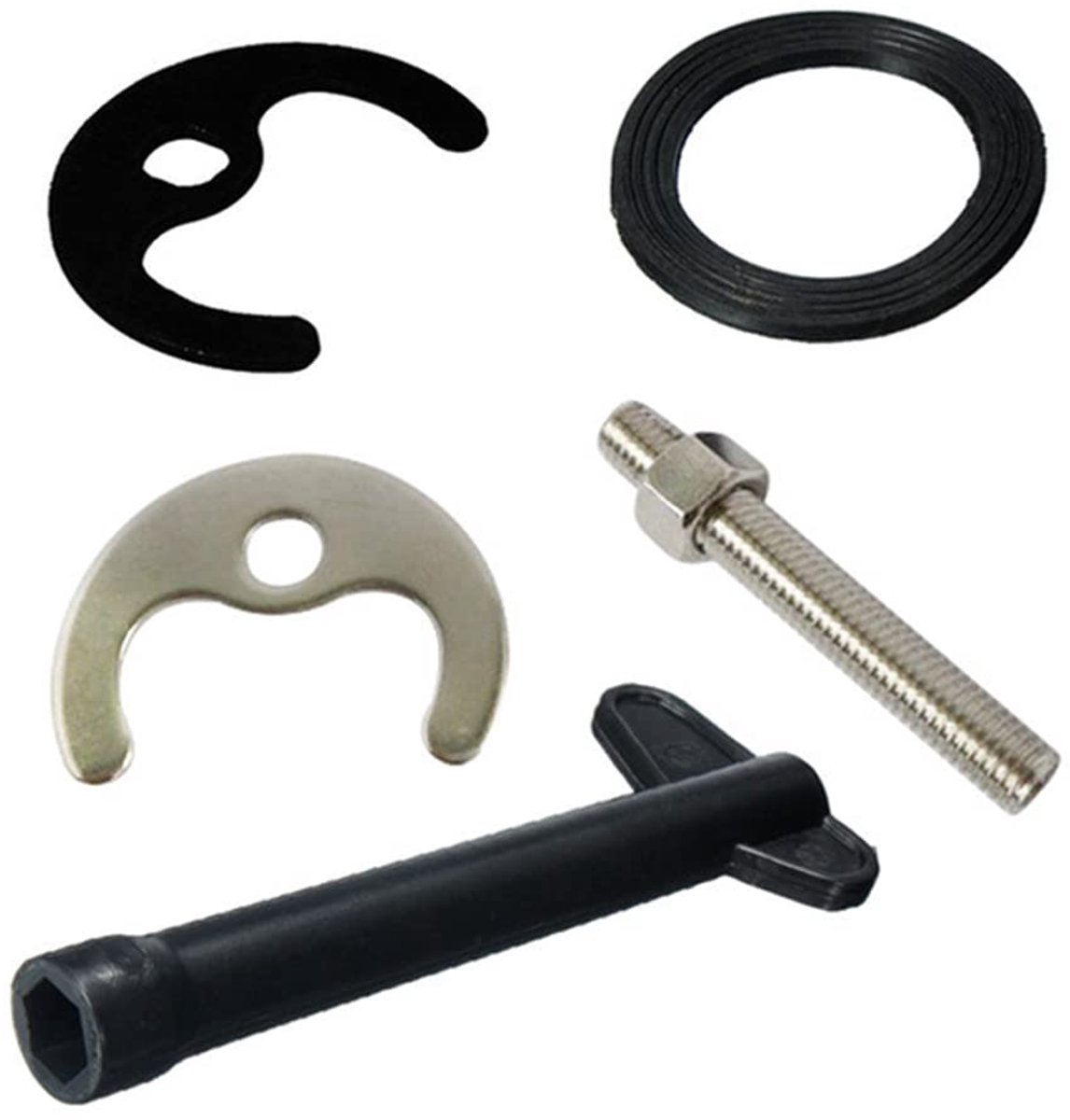 Monobloc Wastafelmengkraan, beugelset, M12-bout, roestvrij staal, rubber, ABS