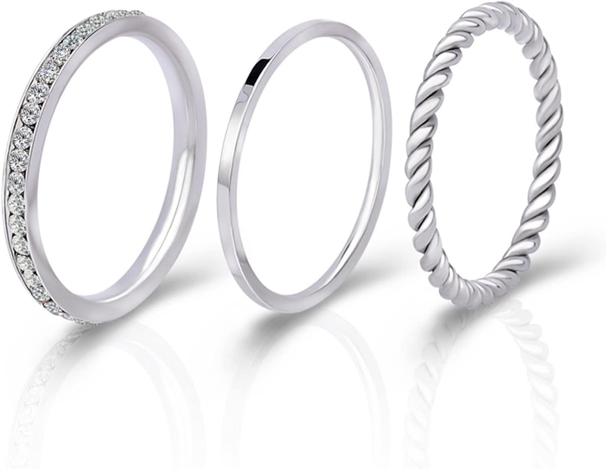Ringen voor vrouwen Twisted Touw Ringen Layering Band Comfort Fit Maat 6 tot 10