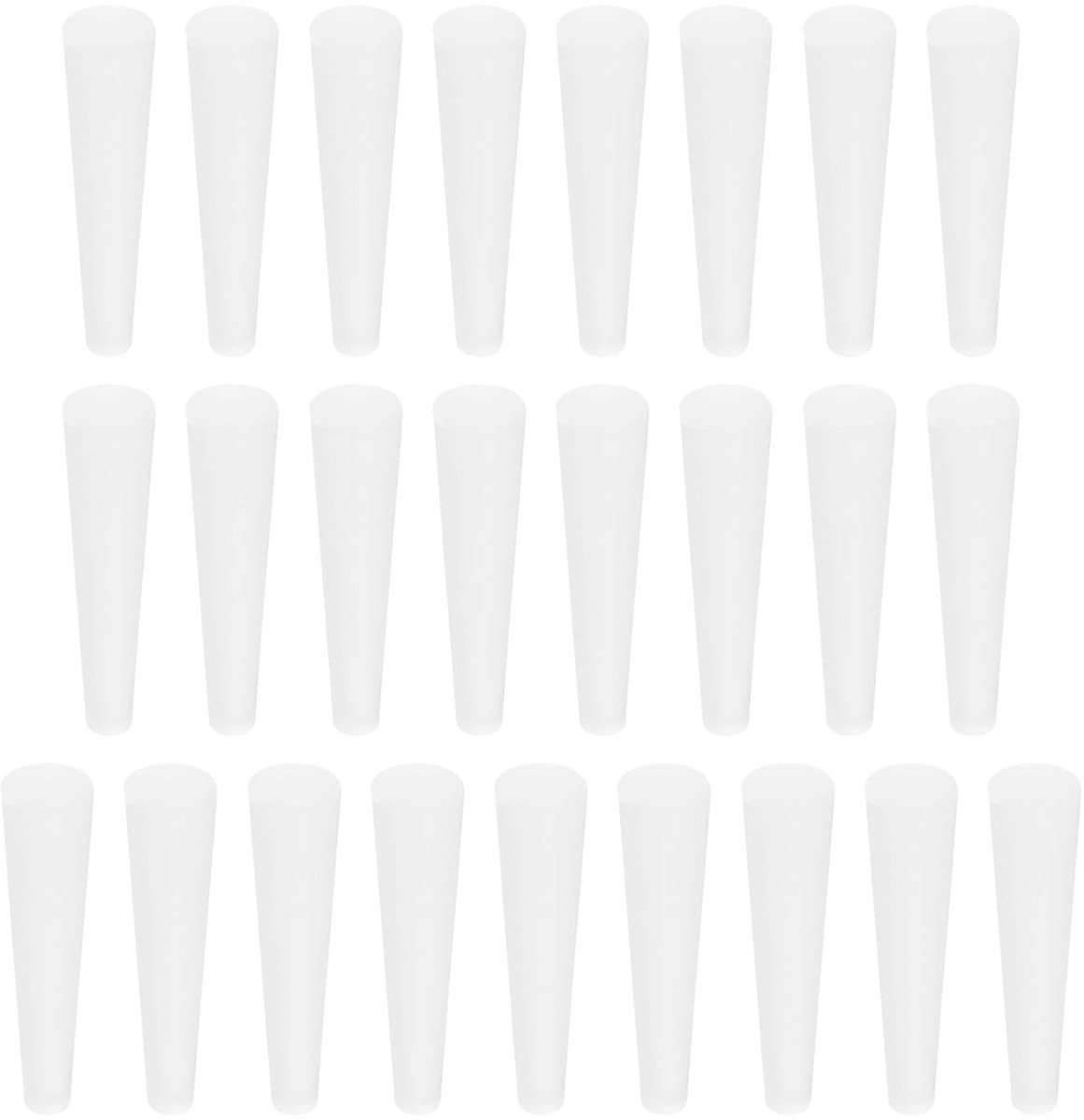 Siliconen rubberen conische stop, 2 mm tot 4,2 mm, vaste testbuissluiting, wit, transparant, voor laboratoriumhuishouden, 36 stuks