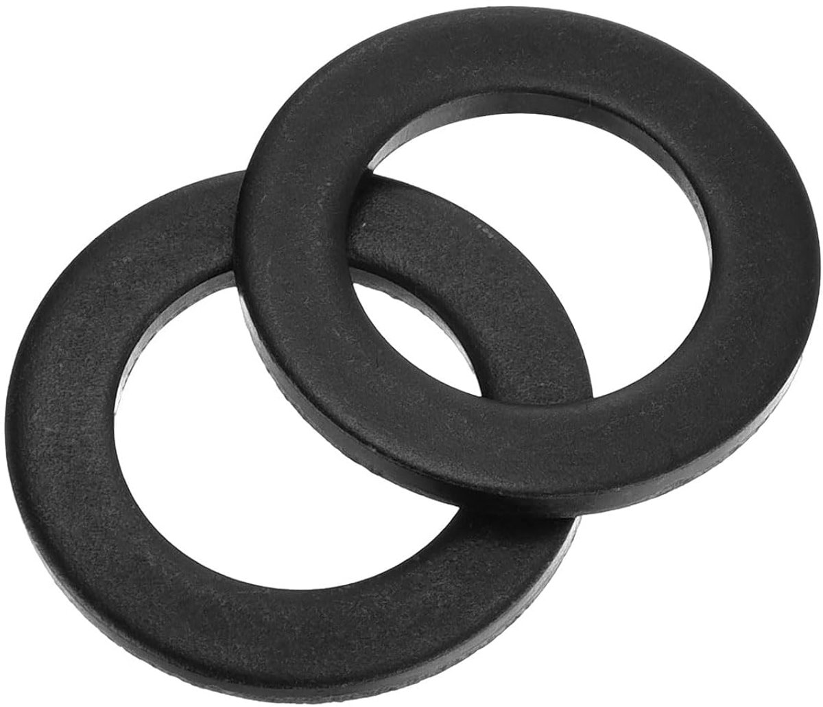 Set van 80 stuks, M12 x 20 x 1,5 mm, koolstofstaal, sluitringen, zwart geoxideerde platte afdichtingen, sluitringen, set voor schroeven, moeren, schroefdraadstang