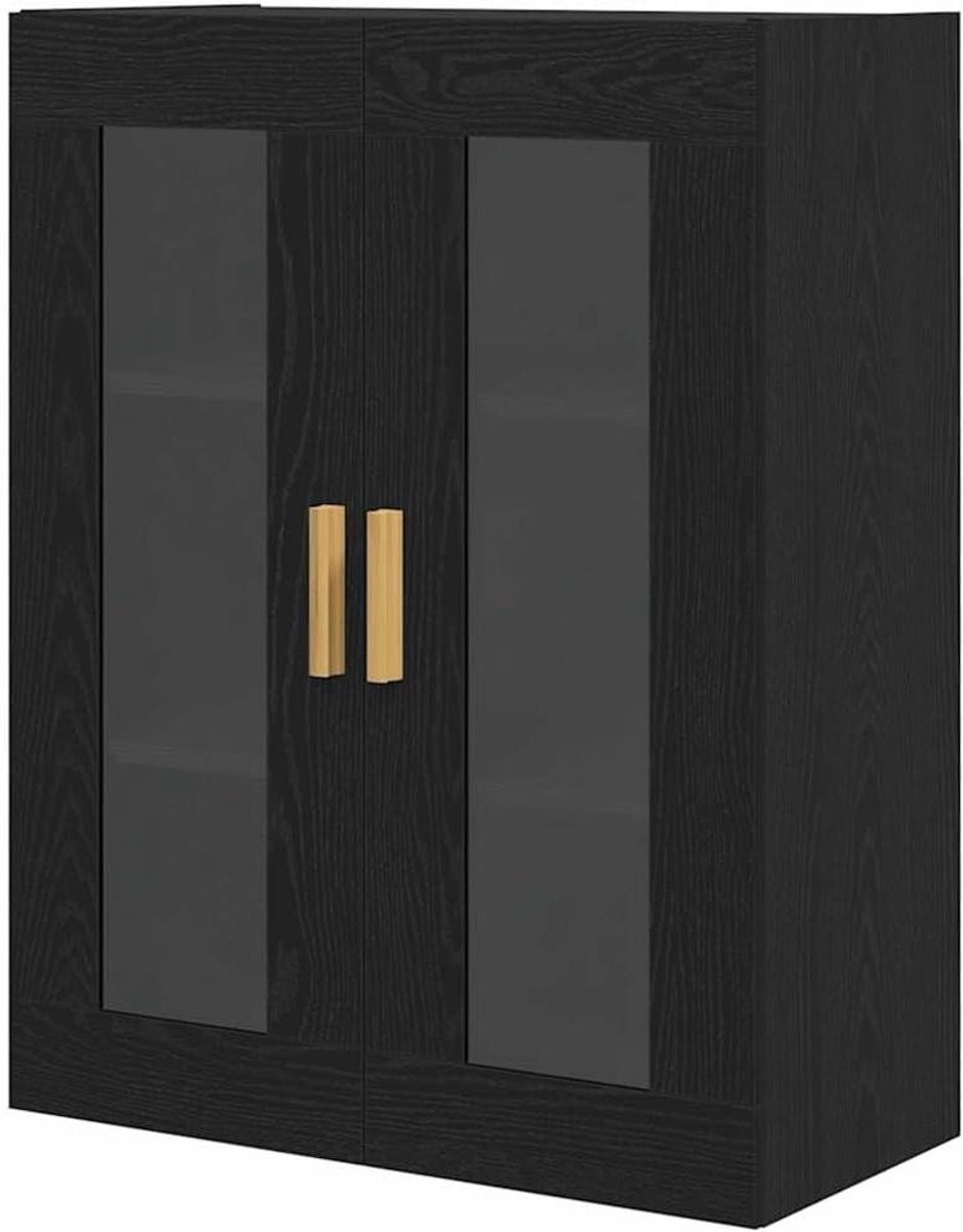 Wandkast met vakken - Opbergkast - Eetkamer decoratie - Modern design - 695 x 34 x 90 cm - Zwart eiken