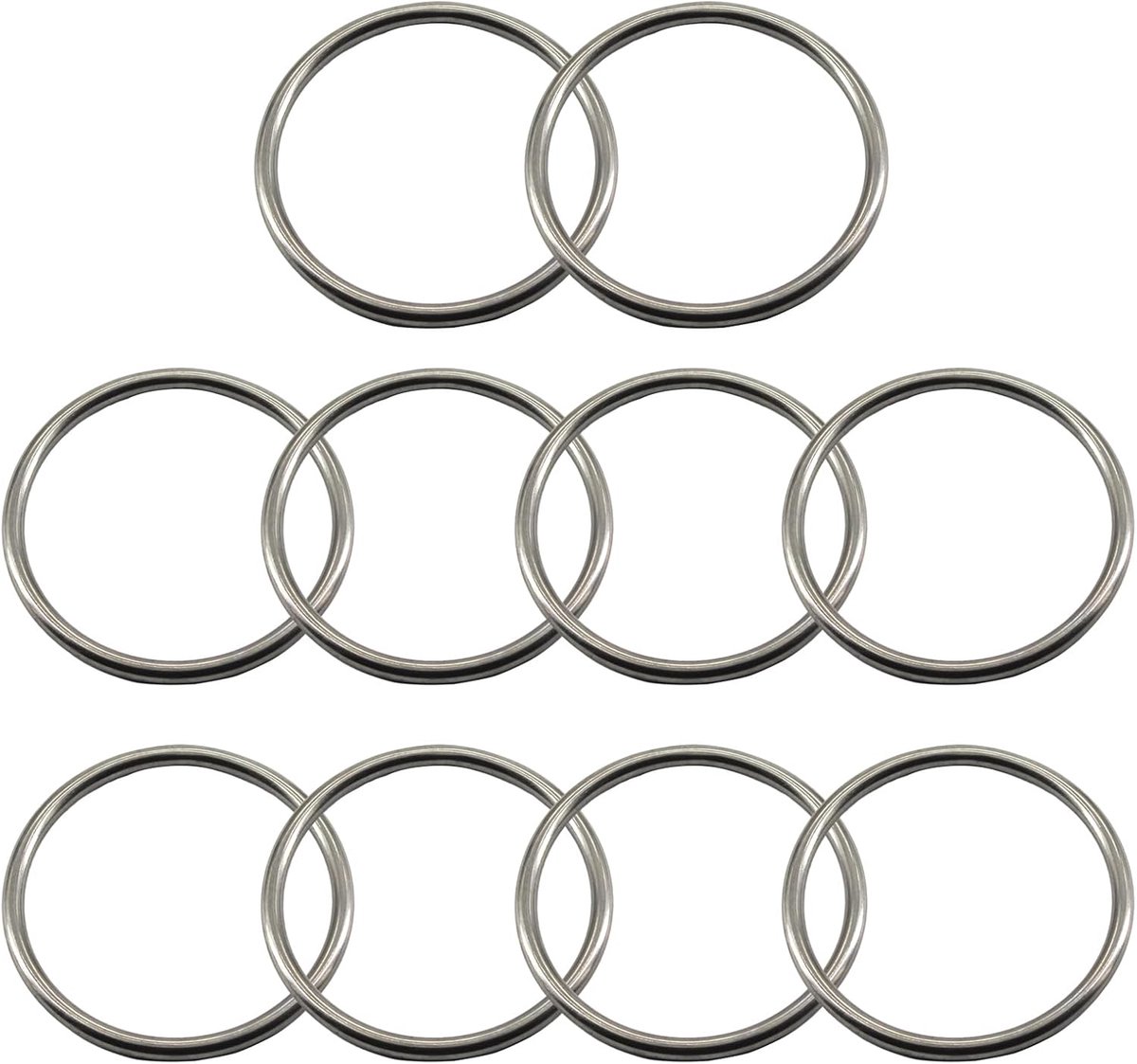 10Pcs 5X40Mm Rvs Gelaste O Ring voor Fitness Ringen, Camping Riem, Yoga Ringen, Hond Kettingen