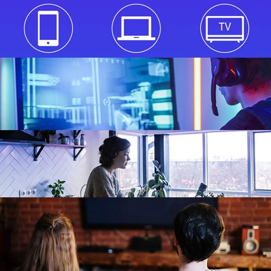Soundbar met Subwoofer - Draadloze Speaker - Muziek Luisteren - 3D Surround Geluid - 2.0 Kanalen - Zwart — afbeelding 2