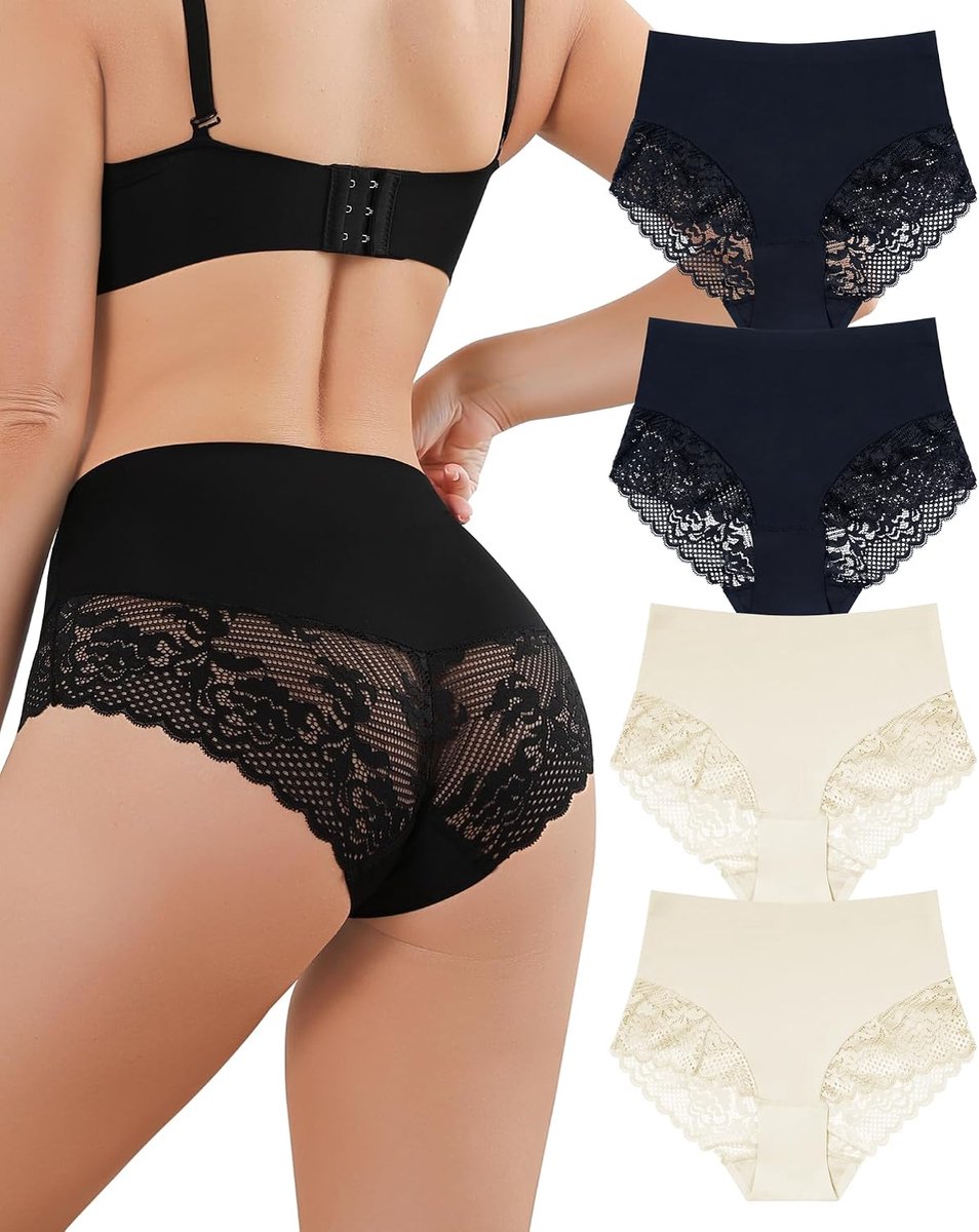 Onderbroek dames naadloos hoge taille naadloze slip met kant comfortabel naadloos ondergoed vrouwen No Show Hipster slipjes ondergoed vrouwen multipack S-XXL
