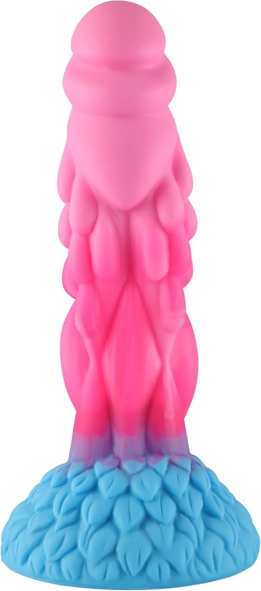 Dildo 21cm - roze - ribbelstructuur - sterke zuignap - SnelShoppen