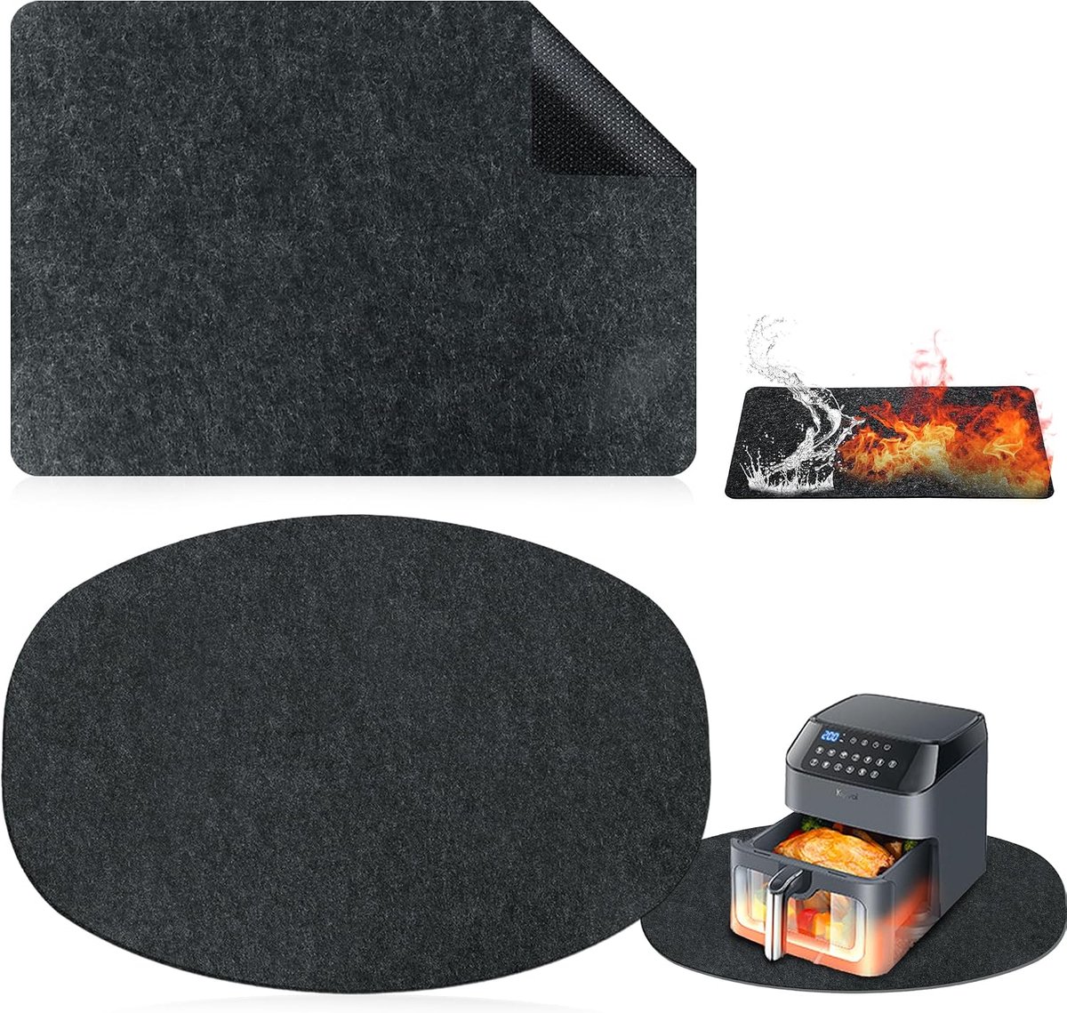 Hittebestendige siliconen mat - 2 stuks - antislip - beschermt werkbladen - ShopVlot