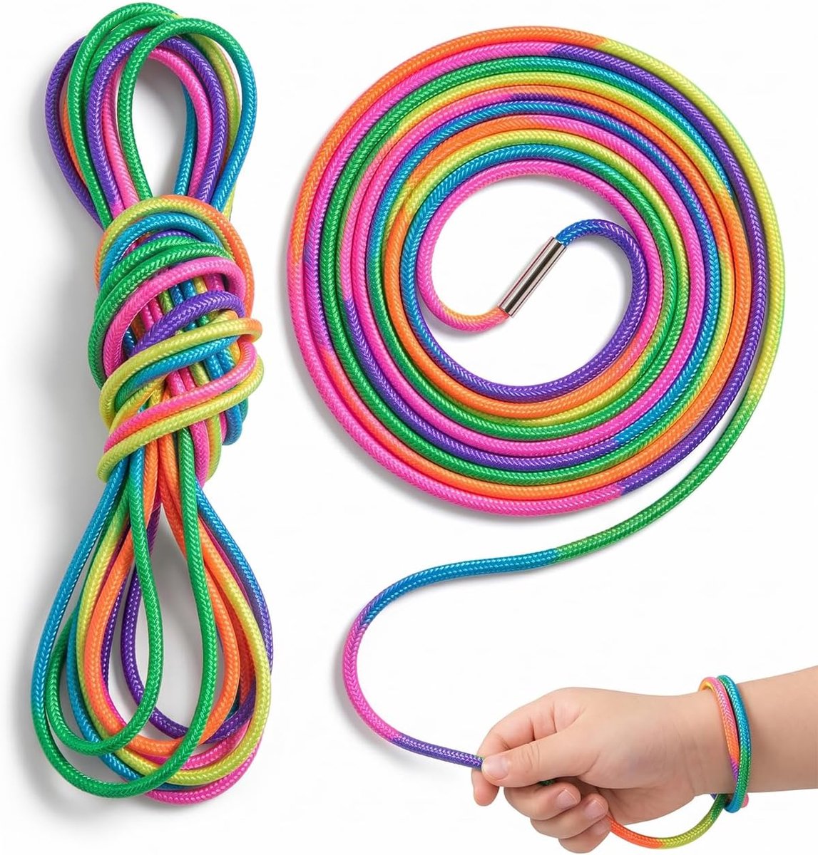 Gummitwist kinderen 5m - regenboog band - springrubber - bevorderlijke coördinatie - ShopVlot
