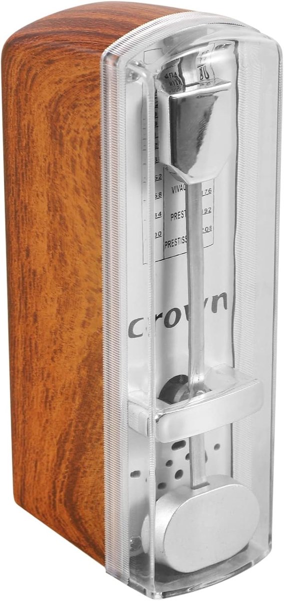 Metronoom mini mechanisch - Teak kleur - 60-208 slagen/minuut - Perfect voor piano en gitaar - ShopVlot