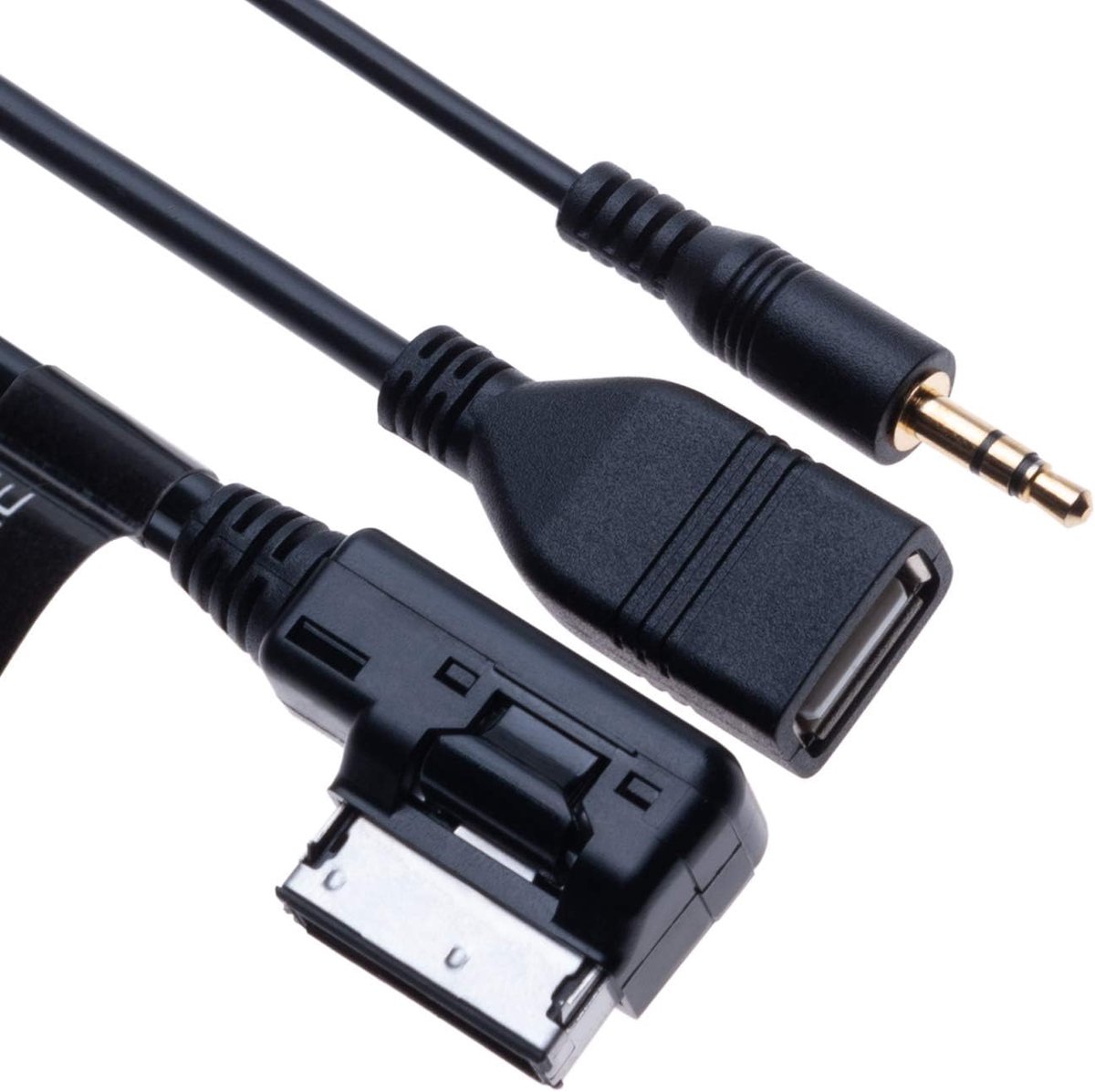AUX 3.5mm naar USB muziekinterface kabel - 0.4m - Geschikt voor Audi en Volkswagen - ShopVlot