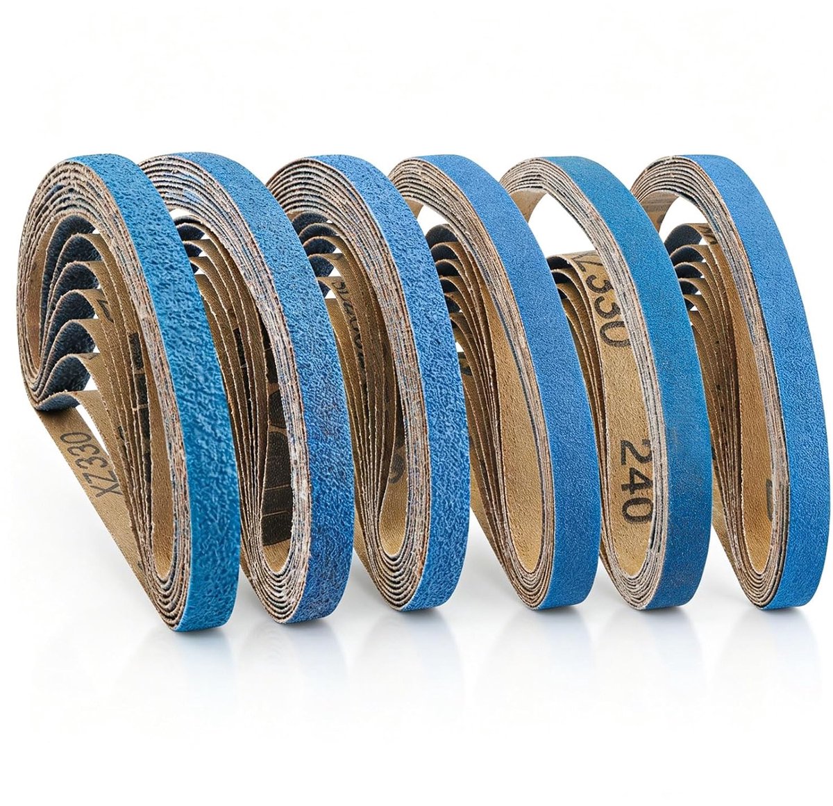 Schuurbanden 13 x 457 mm - Zirkoniumkorund - 60 stuks met korrel 40/60/80/100/180/240 - Complete set voor slijpen - ShopVlot