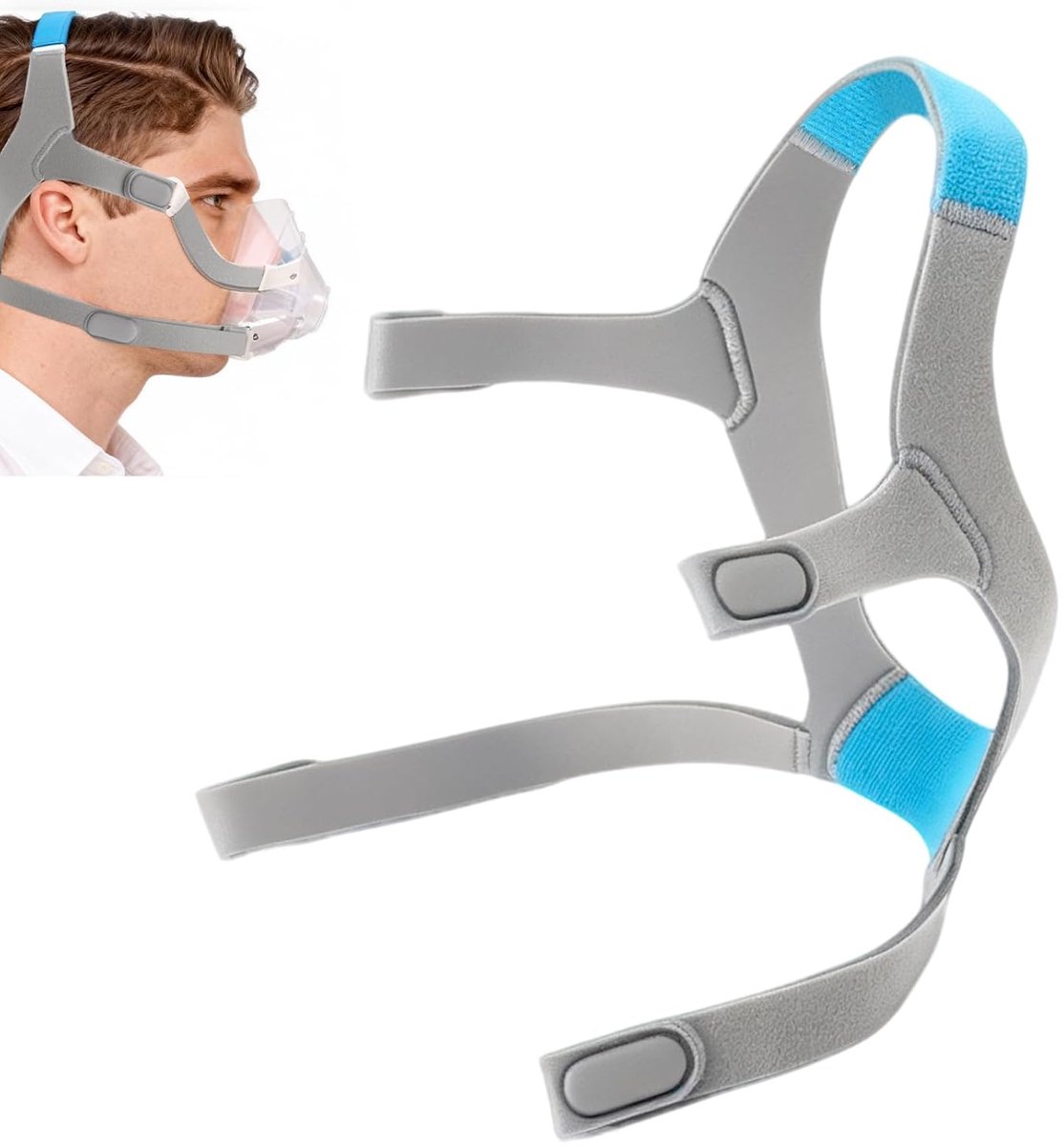 Cpap hoofdband - vervanging Airfit F20 - verstelbare strap - comfortabel en wasbaar - ShopVlot