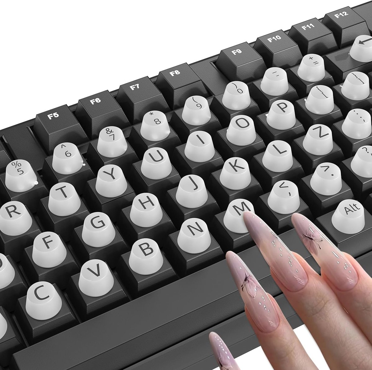 Keyboard Stickers voor Lange Nagels - Verhoogde Bubbles Letters - SnelShoppen