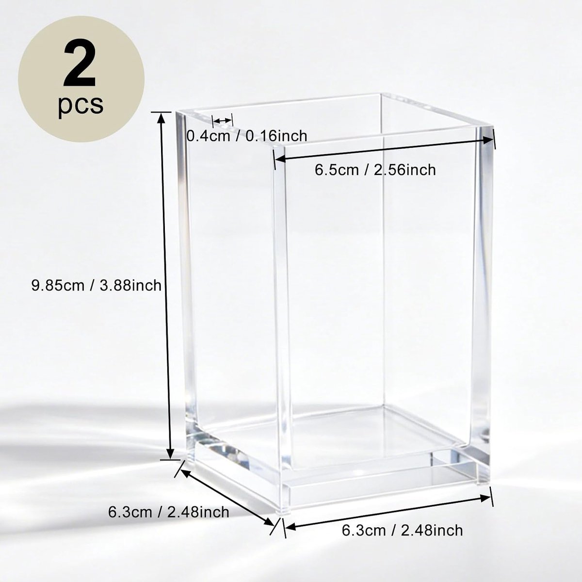 Pennenhouder 2 stuks - transparant acryl - bureau organizer - houdt alles netjes - SnelShoppen