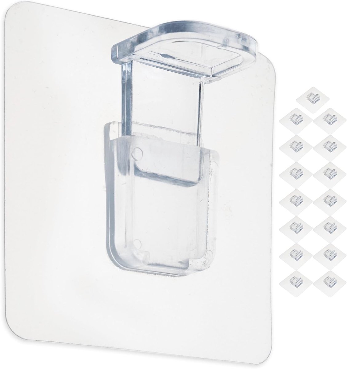 Plankhouder zelfklevend 70 x 70 mm - transparant - extra sterke hechting - eenvoudig te bevestigen zonder boren - SnelShoppen
