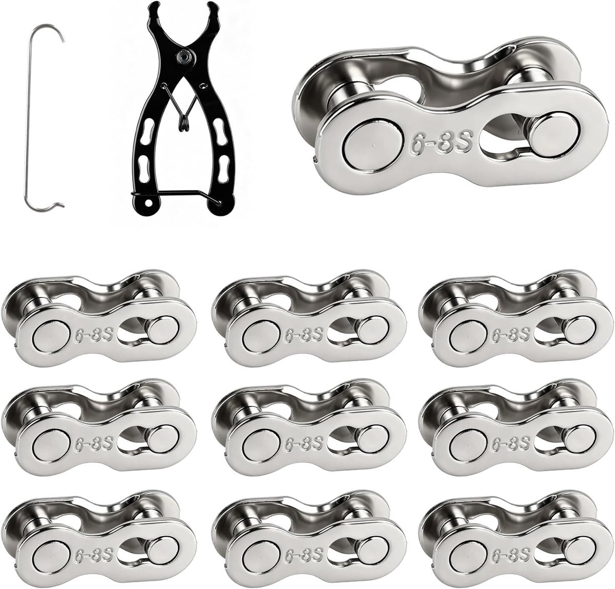 Fietskettingschakels 10 paar - Snelsluiting 6/7/8 versnellingen - Eenvoudige montage - Duurzame reparatieaccessoires - ShopVlot