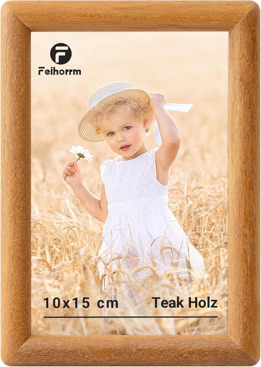 Fotolijst 10x15 cm - massief hout - lichtbruin - voor tafel en muur - ShopVlot
