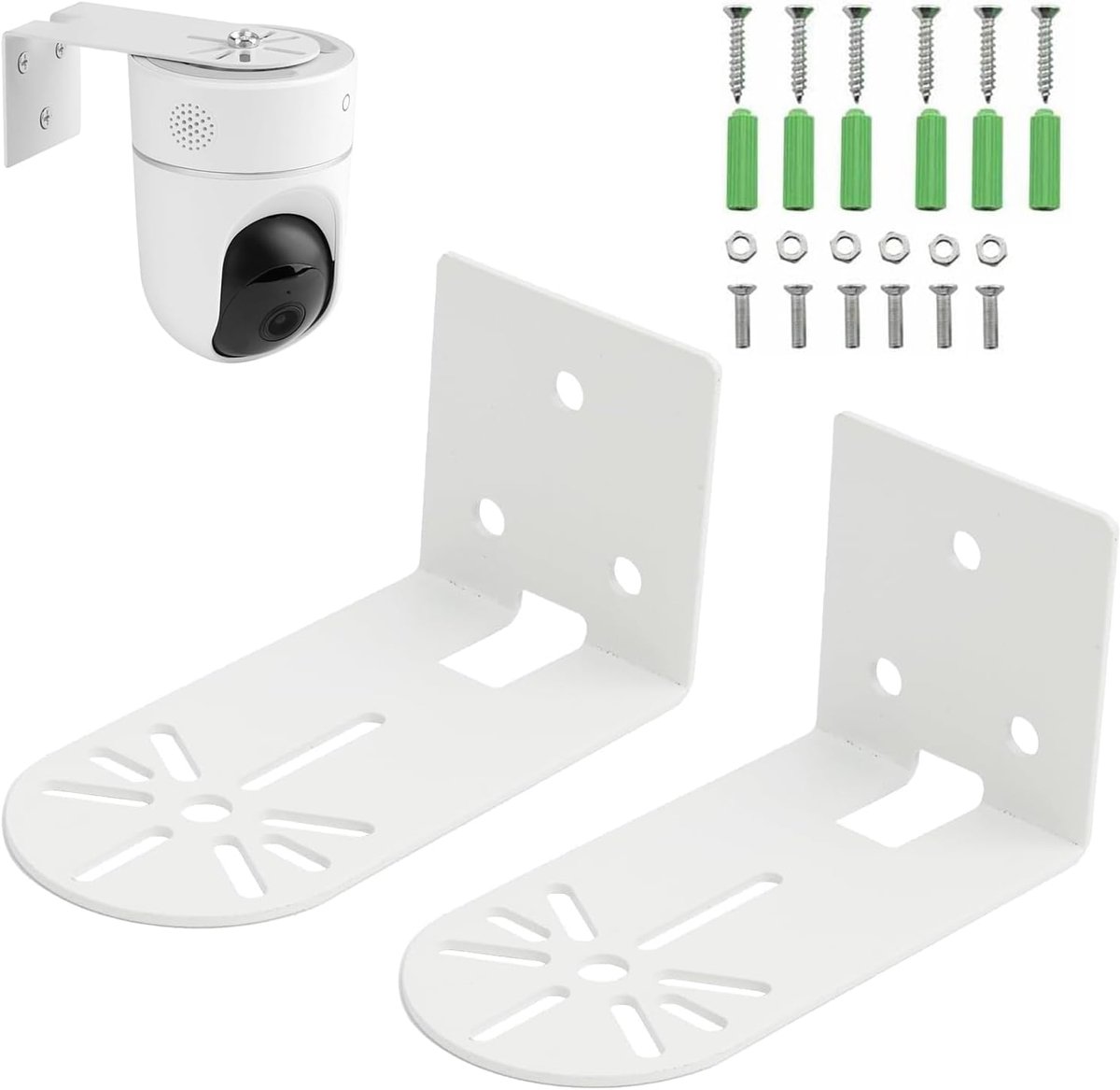 Beugel voor camera - 2 stuks - metalen wand- en plafondmontage - sterke stabiliteit voor beveiligingscamera - ShopVlot