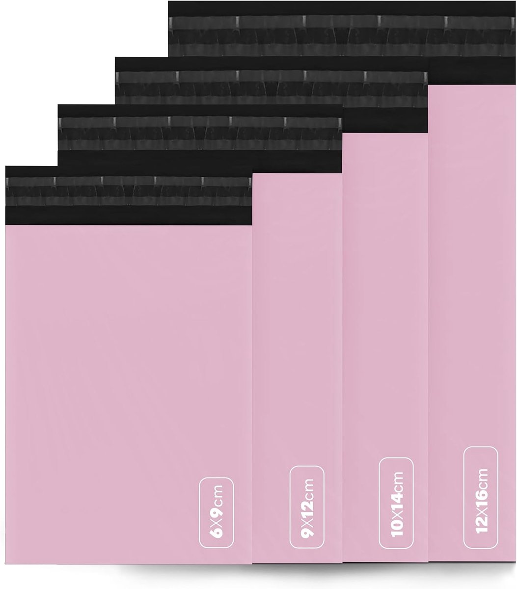 Verzendzakken 60 gemengde maten - roze poly mailer zakken - scheurbestendig - waterproof en lichtgewicht - ShopVlot