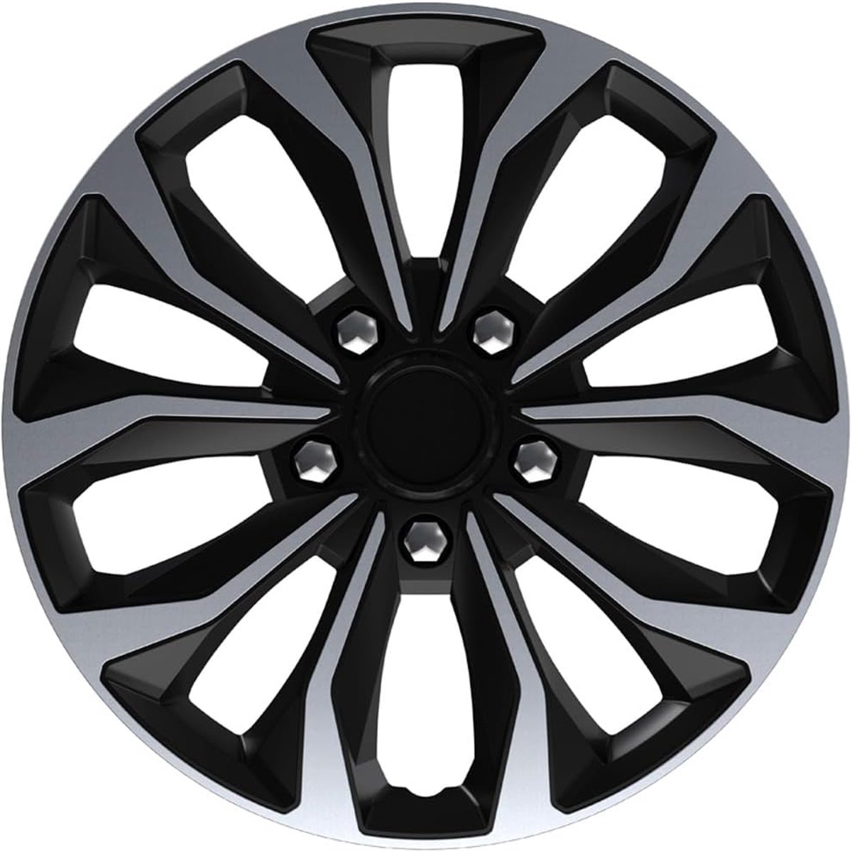 Wieltrims set 15-inch - zilver/zwart - ABS kunststof - vernieuwt de uitstraling van uw auto - ShopVlot