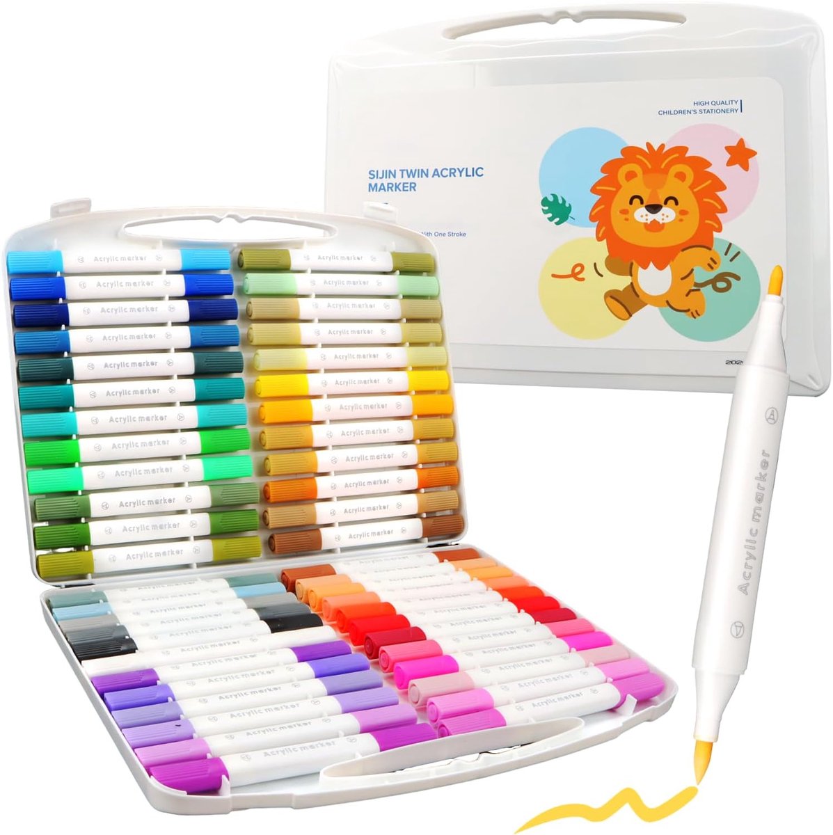 Porselein pennen set 48 stuks - Dubbelzijdig acryl - 1-5 mm - Perfect voor het kleuren van paaseieren - ShopVlot