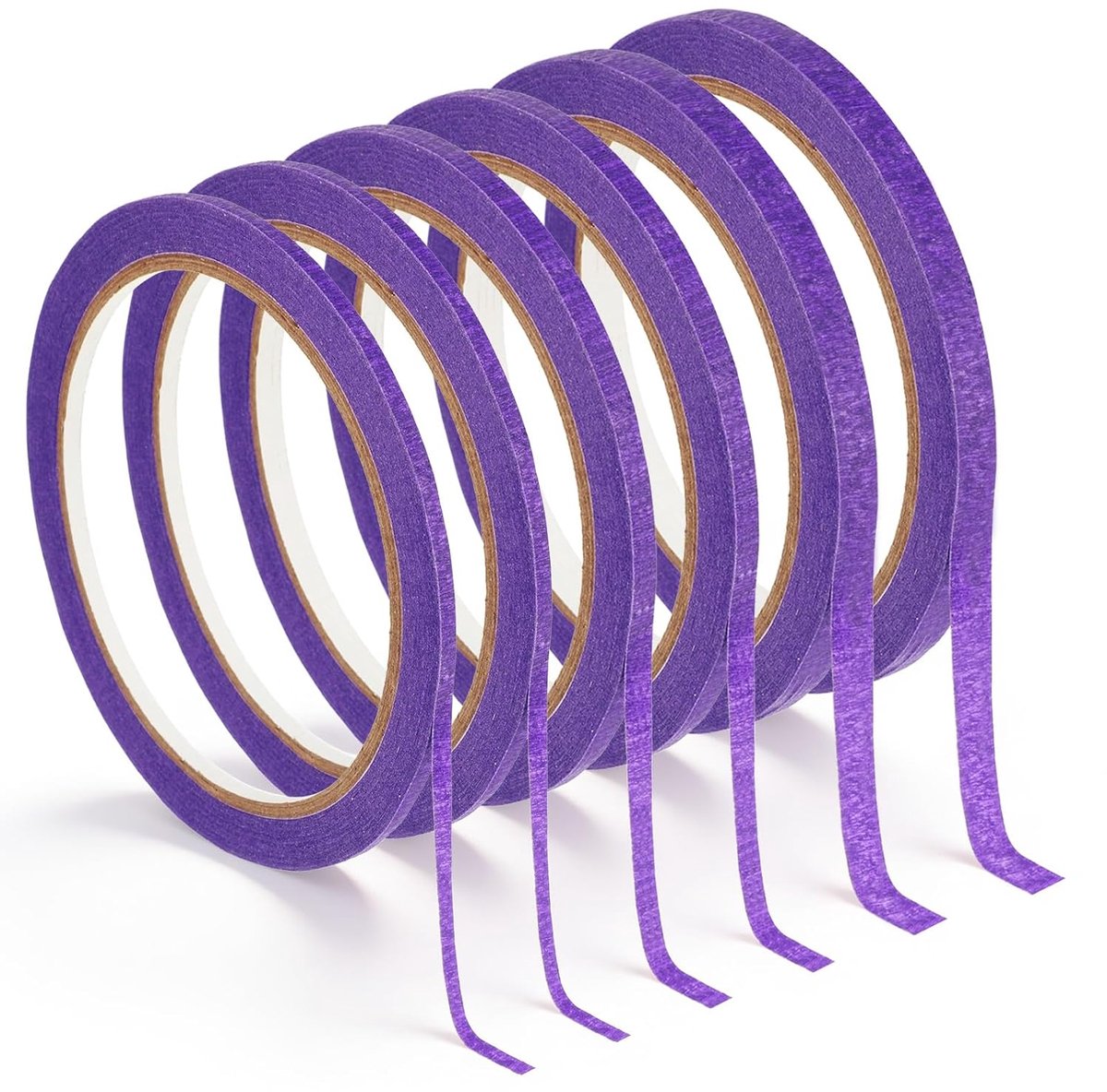 Maskingtape 6 Rollen Paars - 3/5/7mm x 20m - Zelfklevend voor Precisie - Ideaal voor DIY Projecten - ShopVlot