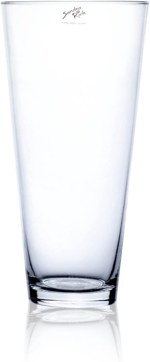 Glazen vaas 30cm - Conisch - Transparant - Perfect voor bloemen - ShopVlot