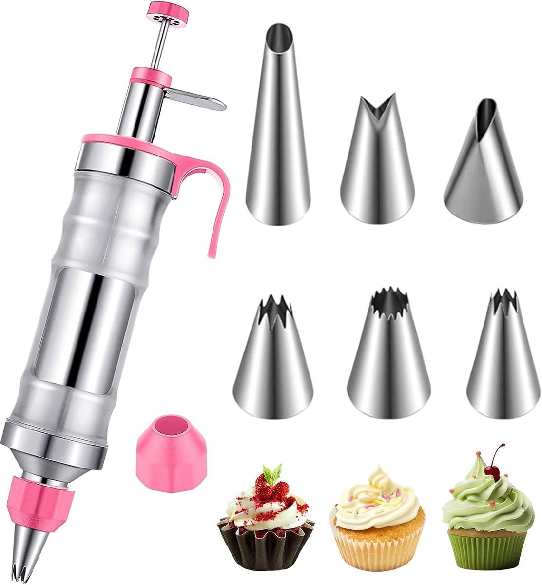 Cake Sprayer - RVS spuitinjector - 6 nozzles - Perfect voor taartdecoratie - ShopVlot