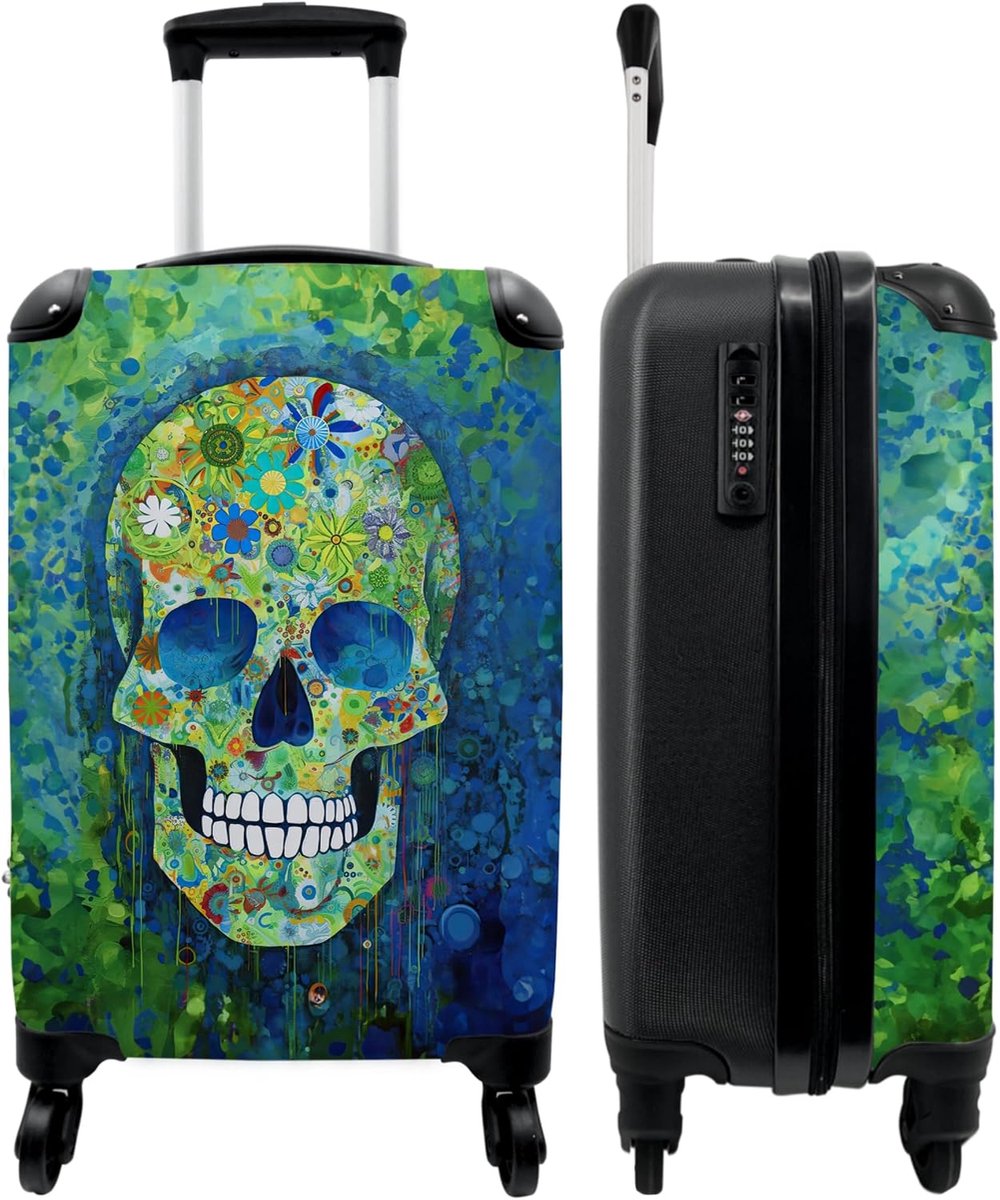Reiskoffer 55x40x20 - skull botanisch - ultralicht 2.6 kg - ideaal als handbagage - ShopVlot