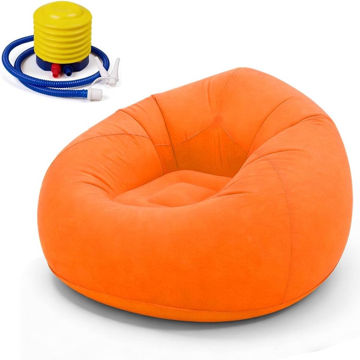 Opblaasbare sofa en armstoel - comfortabele vouwsofa - oranje - ideaal voor ontspanning - ShopVlot