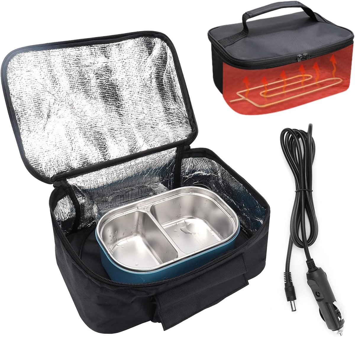 SnelShoppen - Portable Mini Magnetron 12V - Snelle Verwarming, Elektrische Oven voor Auto, Voedselverwarmer, Veiligheidsuitschakeling, Ideaal voor Tru