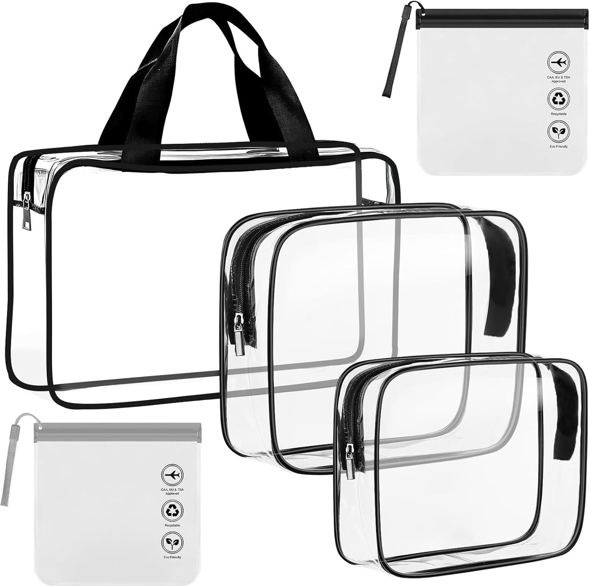 Toilettas set 3 stuks - grote waterdichte toilettassen - transparant - ideaal voor reizen - ShopVlot