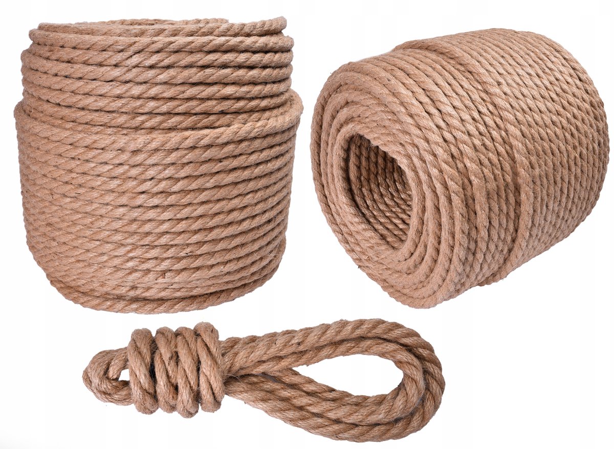 Dik Jutekouw Touw 18mm - 10m, Zeil- en Decoratietouw