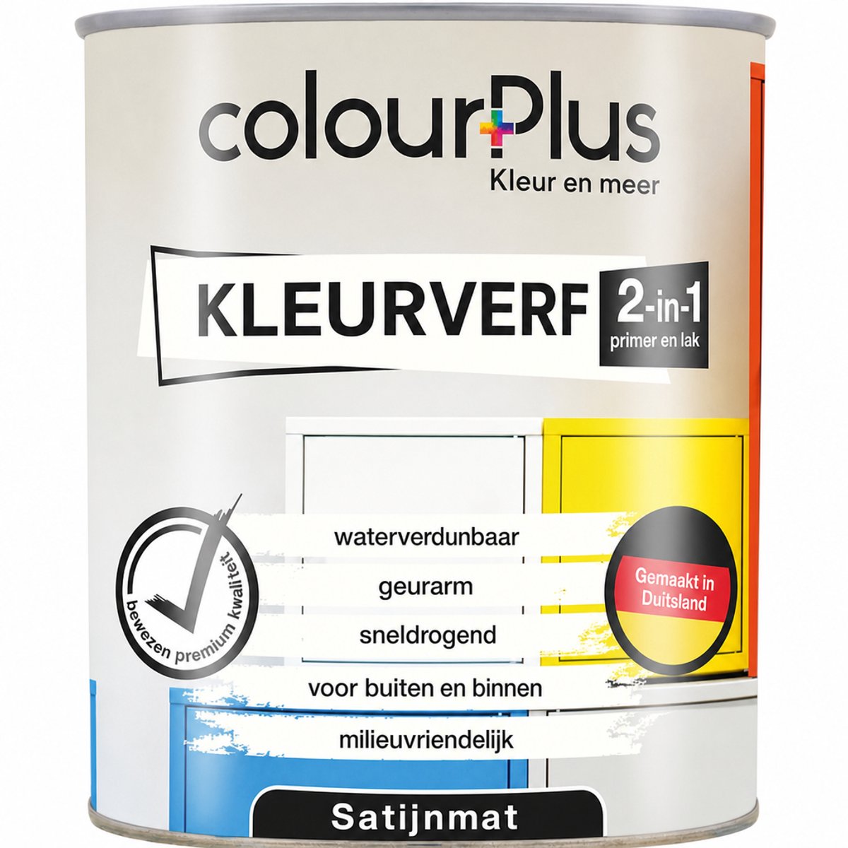 ColourPlus Lakverf - Dekkende Verf - Acrylverf - 2-in-1 - Weerbestendig - Zijdeglans - Antraciet - 750ml