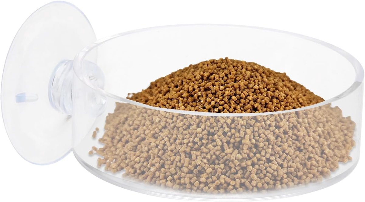 Shrimp Feeding Station 6cm - Transparant acryl - Met zuignap - Voor veilig voeren - SnelShoppen