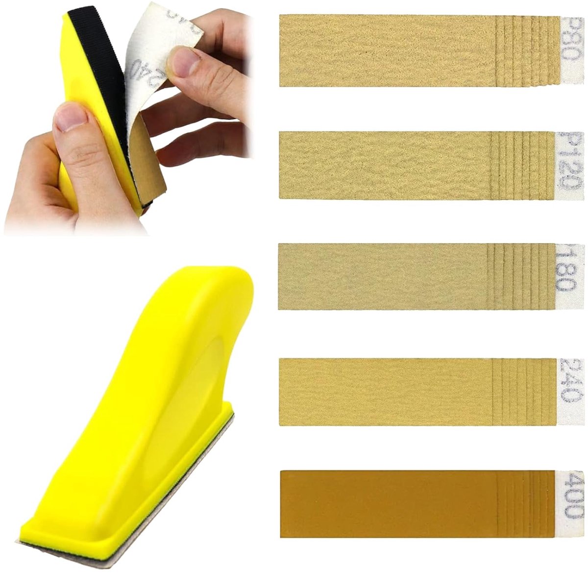 Schuurpapier set 50 stuks - verschillende korrelgroottes - natbestendig - ideaal voor houtbewerking - SnelShoppen