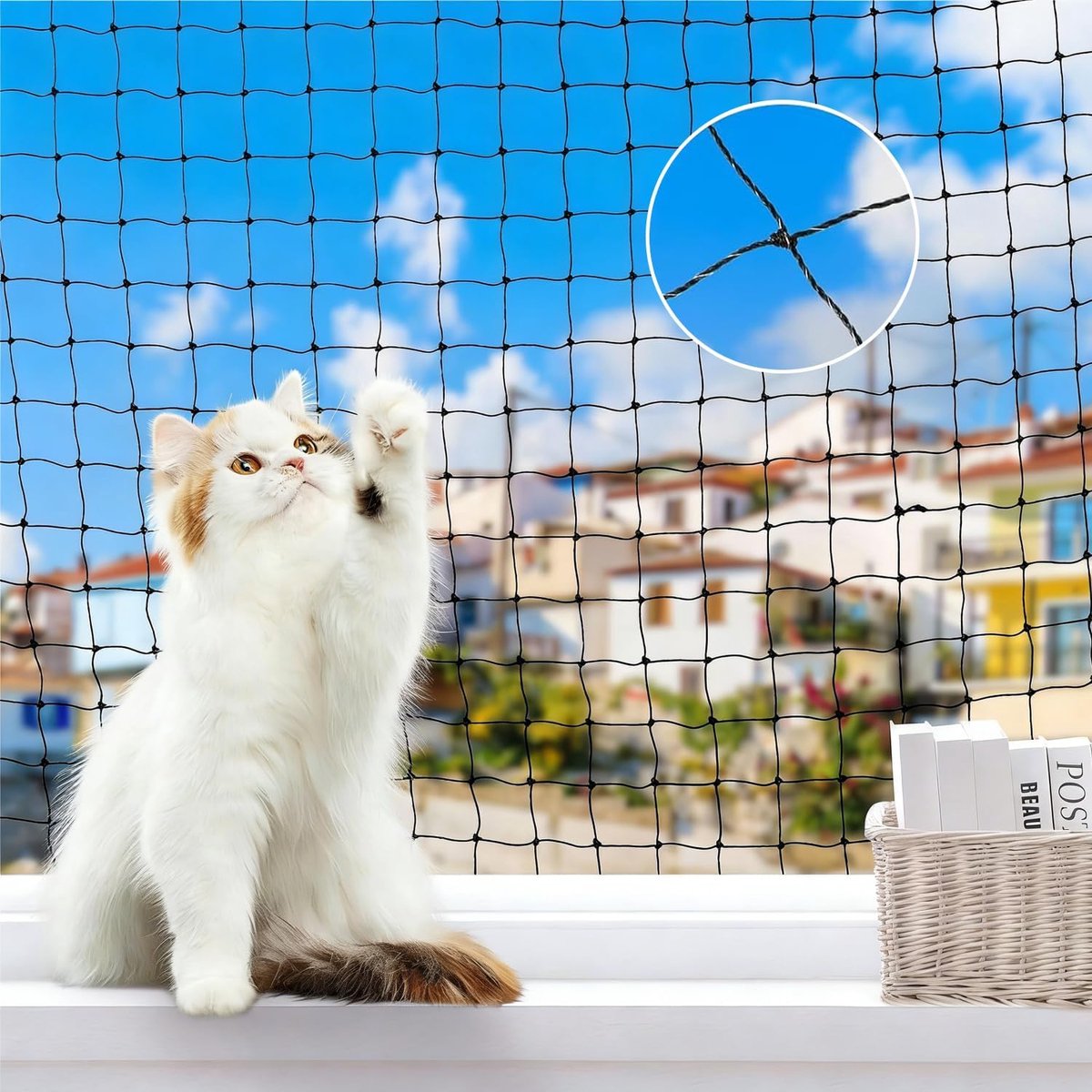 Kattennet voor balkon 3 x 6 m - snijbaar - duurzaam en weerbestendig - veilig voor katten - SnelShoppen