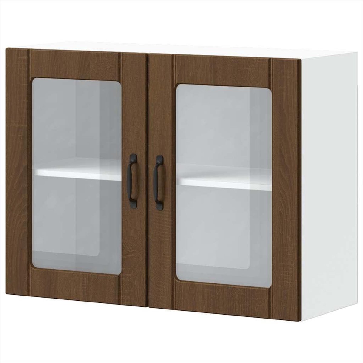 Keukenkast met glazen deur - Wandkast keuken - Keuken organiseren - Verwerkt hout materiaal