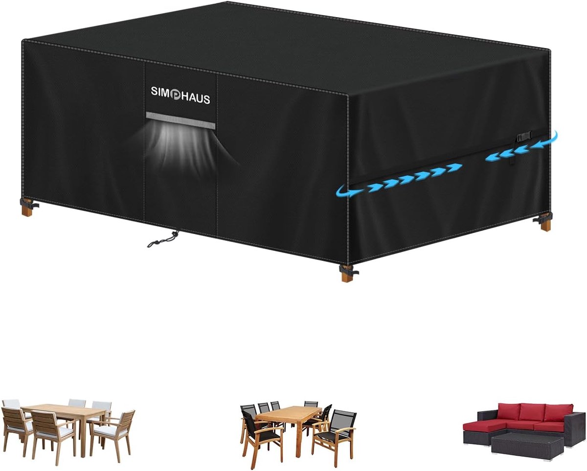 Tuinkussenhoes 160x90x75cm - Waterdicht - UV-bestendig - Beschermt tuinmeubelen - SnelShoppen