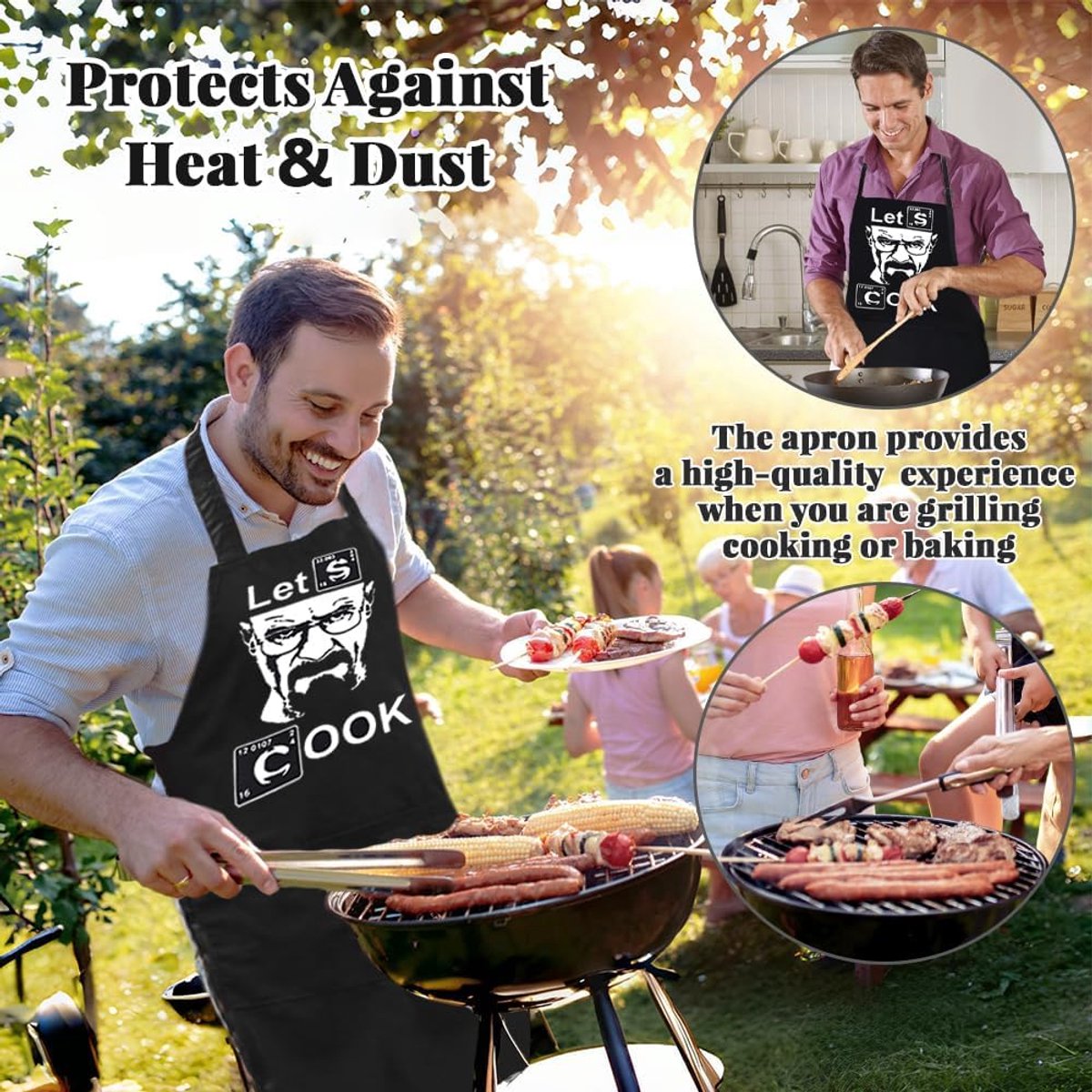 Kookschort voor mannen en vrouwen - waterdicht - met drie zakken - ideaal voor barbecue en keuken - SnelShoppen