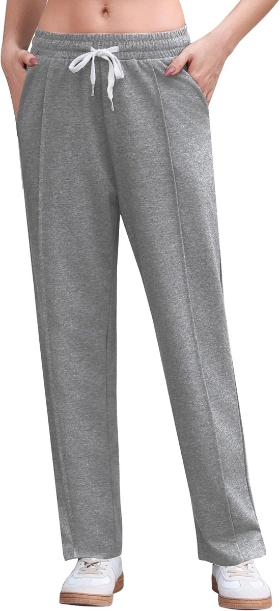 Joggers dames katoen - rechte pijpen - met zakken - ideaal voor sport en ontspanning - SnelShoppen