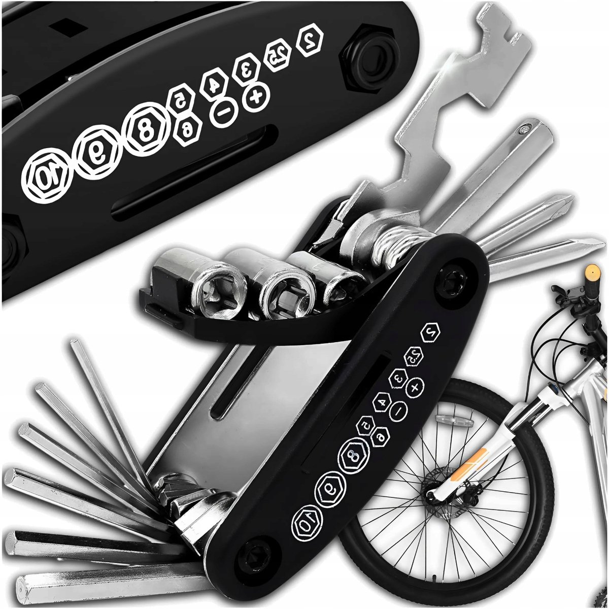 Merkloo's 16-delige Fiets Multitool Set met Bandenplakset