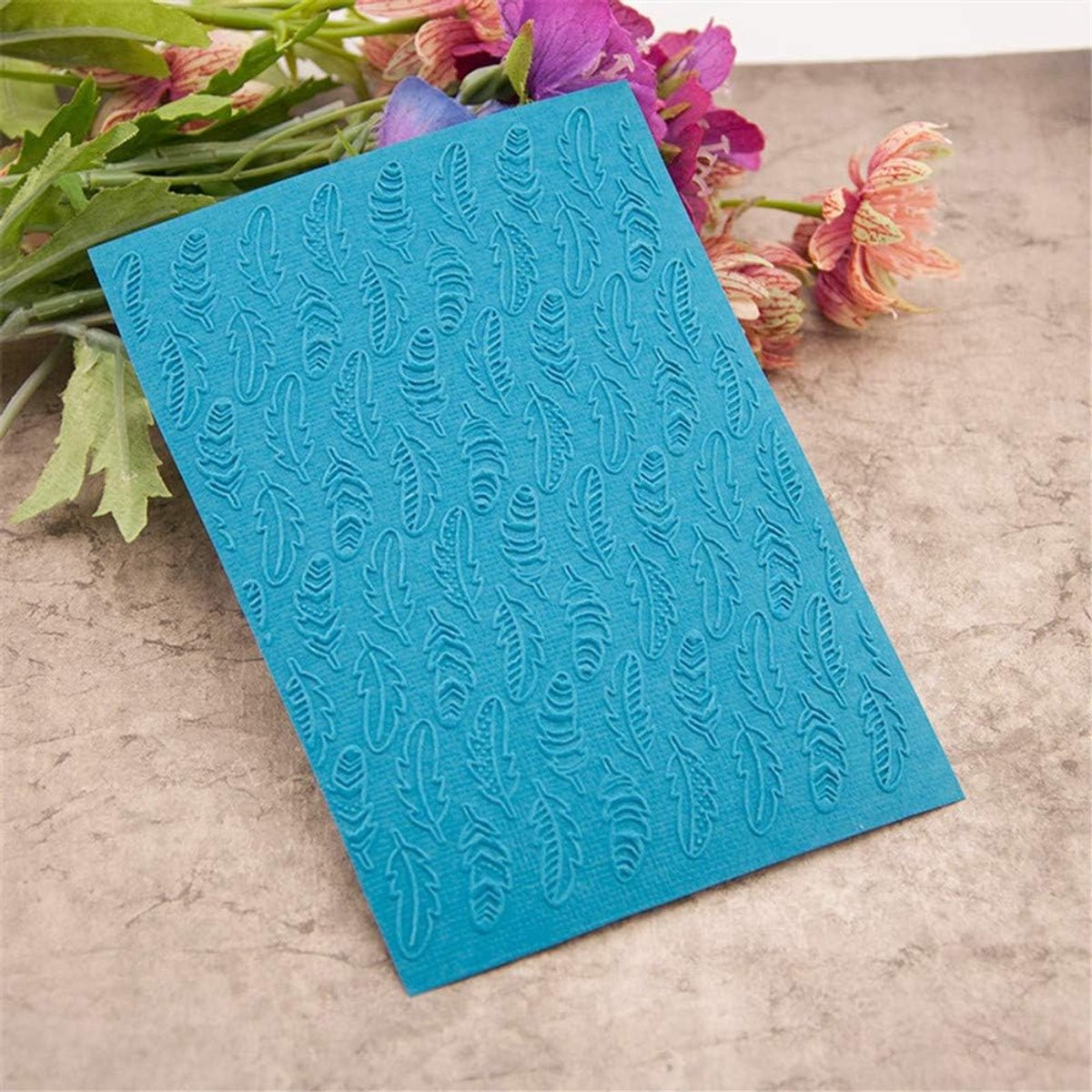 Embossingfolder veerpatroon - plastic - 10.5 x 15 cm - ideaal voor kerstkaarten maken - ShopVlot