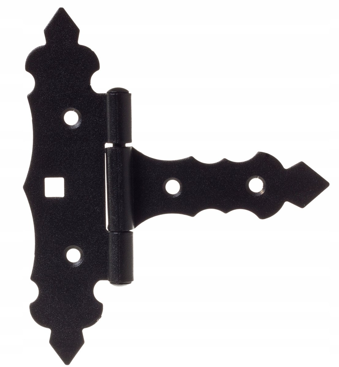 Decoratieve Poortscharnier 130x75mm - Zwart Gepoedercoat