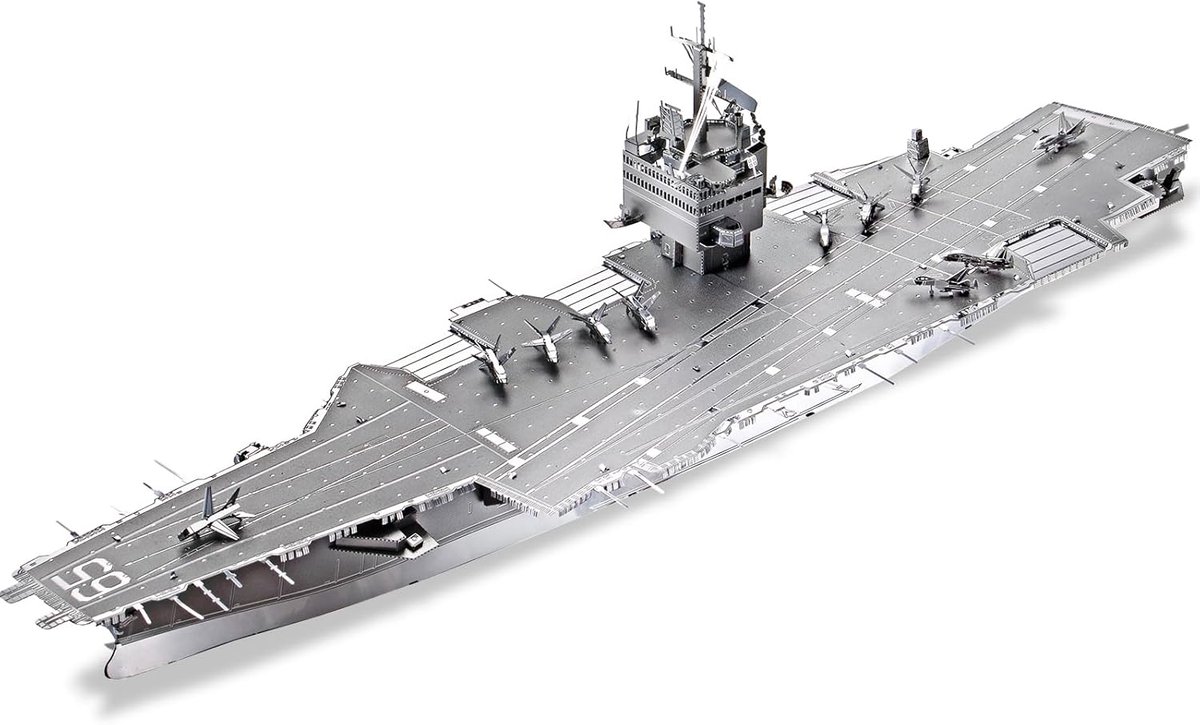 3D-puzzel metaal - USS Enterprise CVN-65 - 340 roestvrij staal - uitdagende bouwervaring - ShopVlot