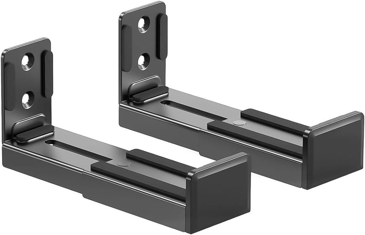 Soundbar muurbeugel verstelbare diepte 3.5-6.1 inch - Zwart montagekit - Tot 15kg belasting - SnelShoppen