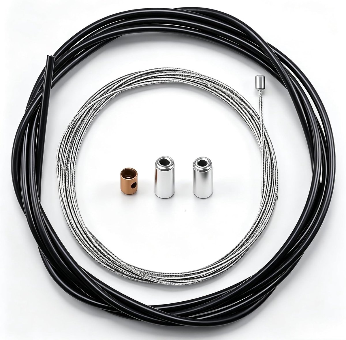 Throttle kabel 8,20 ft Ø1,2mm - met buitenhuls en schroefnippel - voor scooters en mopeds - SnelShoppen