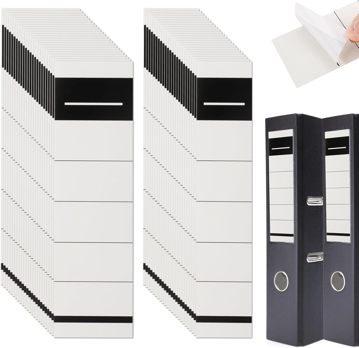 Zelfklevende rugetiketten 100 stuks - 80 g gecoat papier - sterke hechting - voor ordners en mappen - SnelShoppen