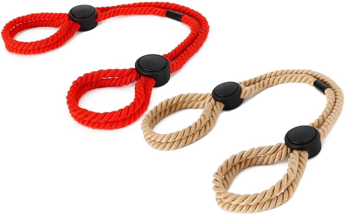 Bondagetouw set - 2 stuks - Rood/geel - Verstelbaar voor intiem spel - SnelShoppen