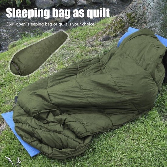 Slaapzak Winter - Kampeerslaapzak Outdoor - Kamperen en Reizen - Waterdichte Stof - 210 x 80 cm - Grijs — afbeelding 3