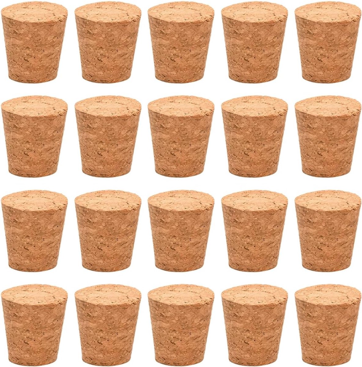 Houten wijnkurken 20 stuks - Kegelvormige kurken 24 x 18 x 25 mm - Natuurlijke kurk - Perfect voor wijnflessen - SnelShoppen